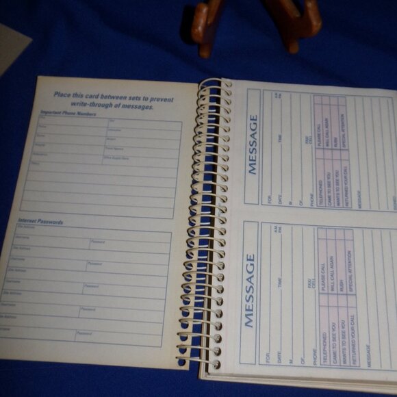 Vintage Adams Phone Message Book - 8.5x5.5 - 2 Per Page - 2 Part Carbon Copy - Picture 3 of 6